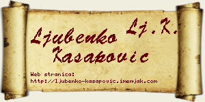 Ljubenko Kasapović vizit kartica